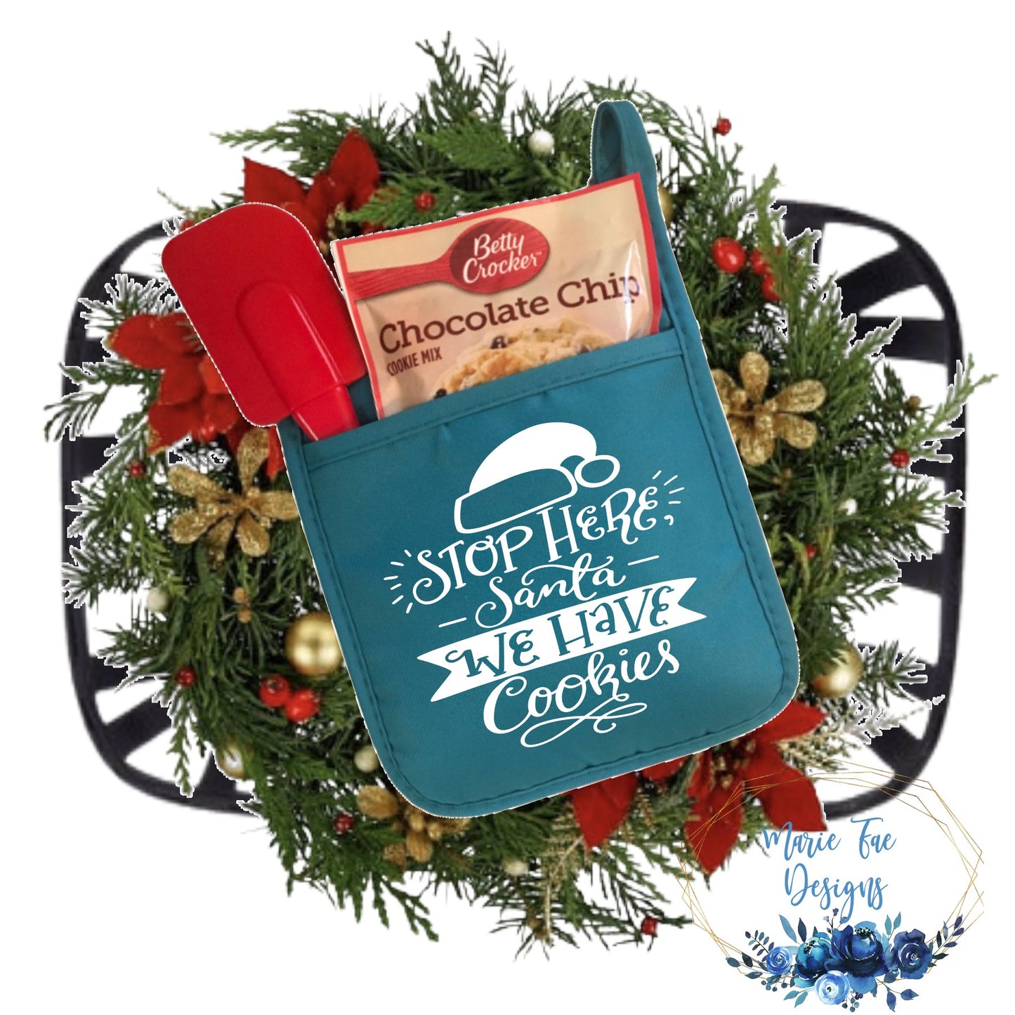 Pot Holder -santa stops here