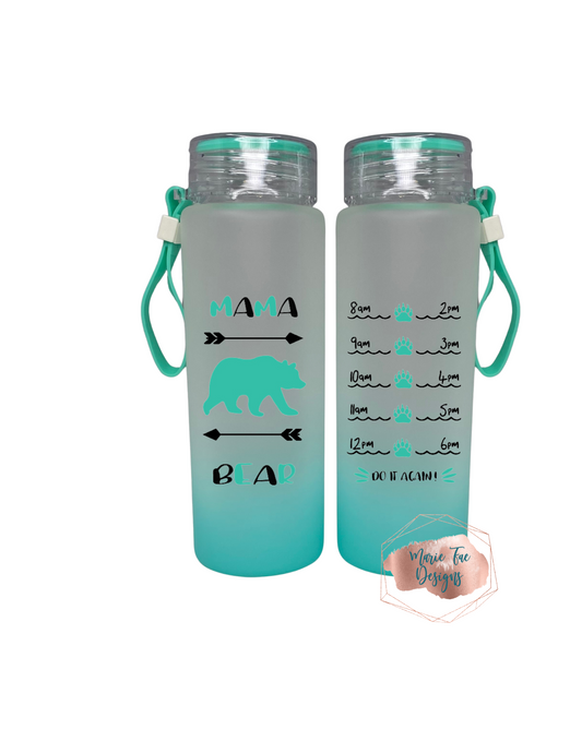Ombre/Gradient Glass Bottles - Mama Bear Water Tracker