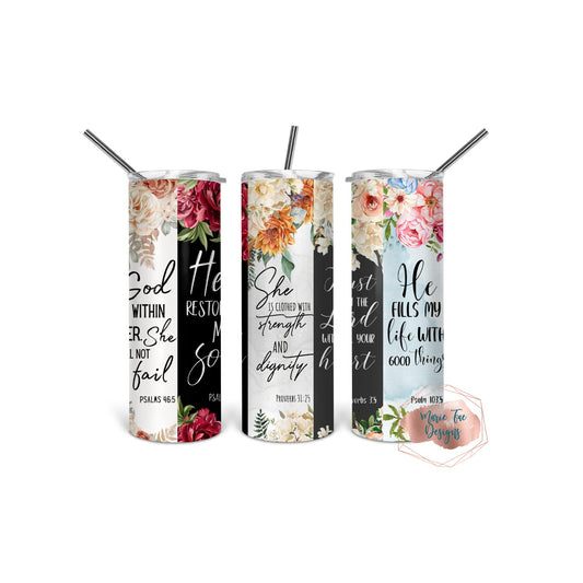 Inspirational Tumblers - Bible Verse Collage