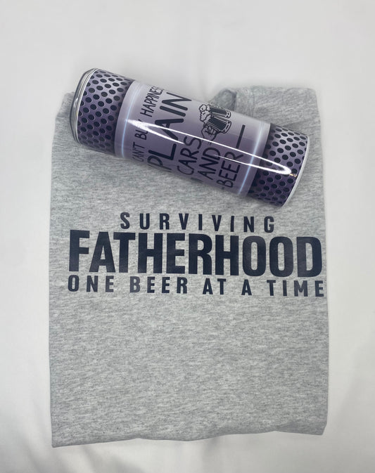 Surviving Fatherhood T Shirt and Tumbler Set