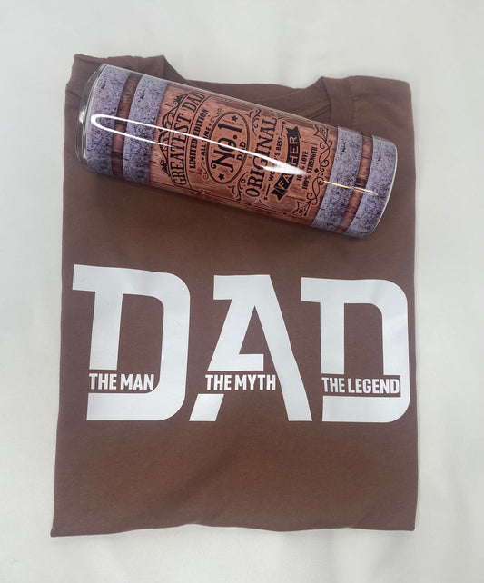 Dad - The Man, The Myth, The Legend T Shirt and Tumbler Set