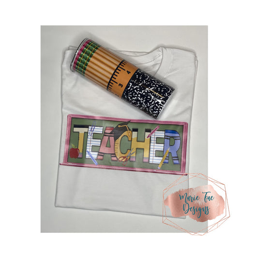 Teacher Tumbler and T-shirt Gift Set